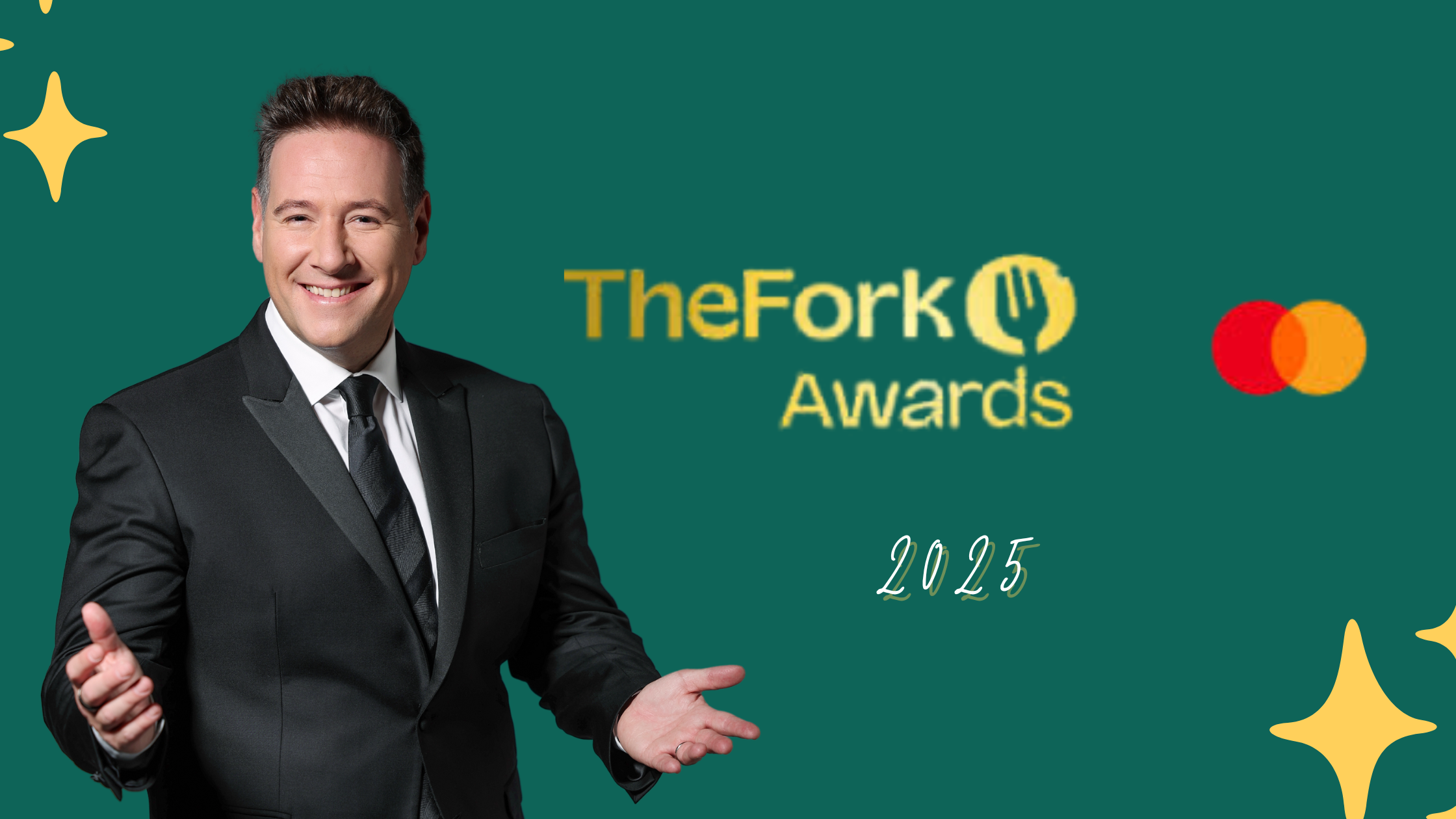 Carlos Latre en la alfombra roja de la Gala The Fork Awards 2025, evento que celebra la excelencia gastronómica en España.