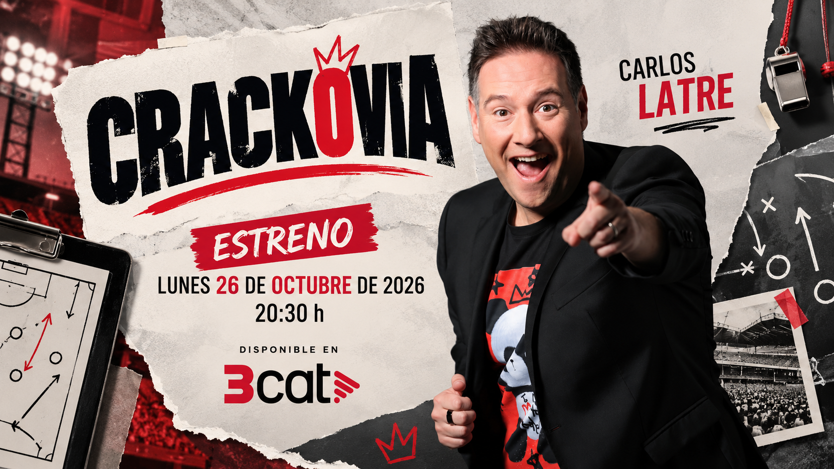 Carlos Latre en la imagen promocional del estreno de Crackòvia en 3Cat, el 26 de octubre de 2026 a las 20:30 h.